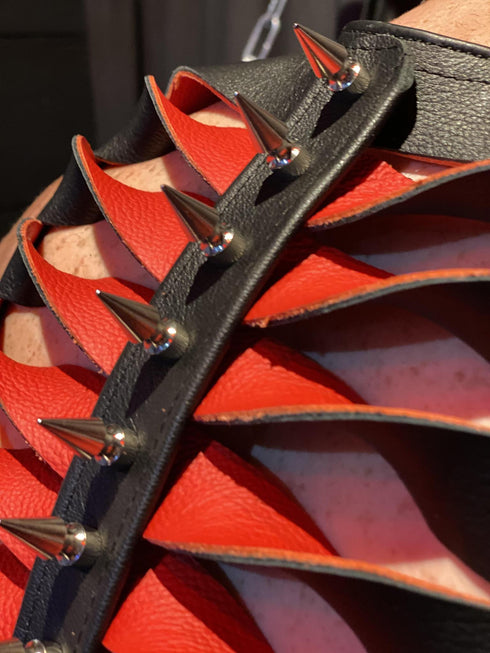 Torsion Leather Vest - Red